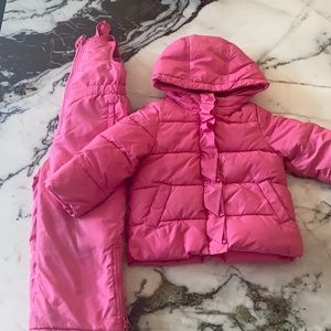 Pink snowsuit